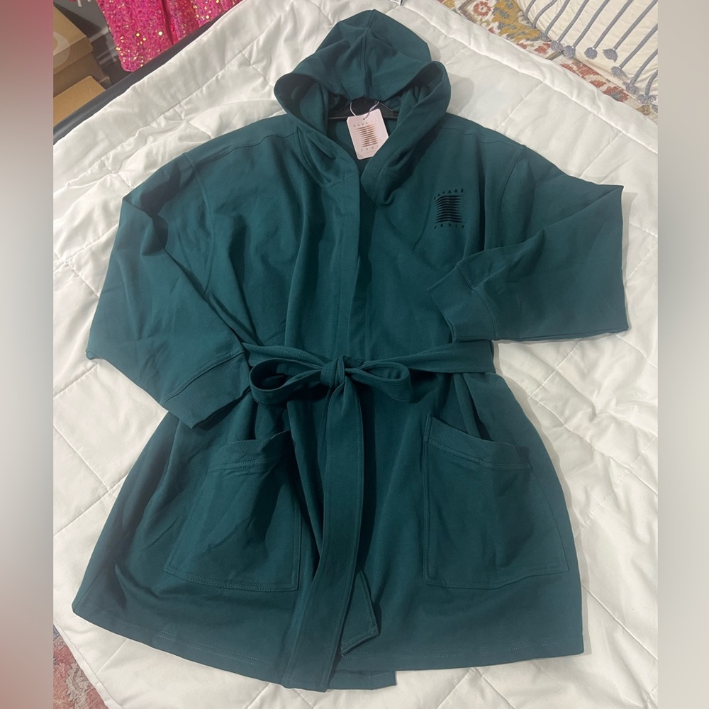 Savage Fenty Deep Teal Hooded Robe